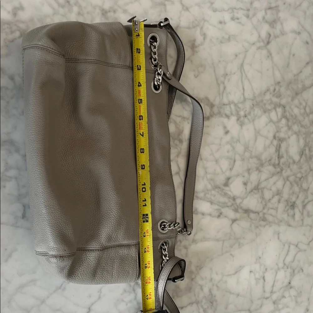 Michael Kors Large Gray Leather Shoulder Bag